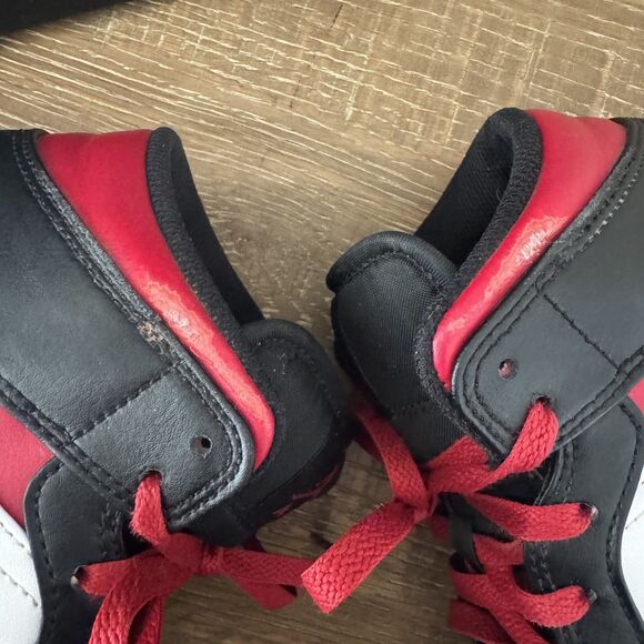 Nike Air Jordan 1 Mid mens basketball shoes white red black size 7.5 - Picture 7 of 11